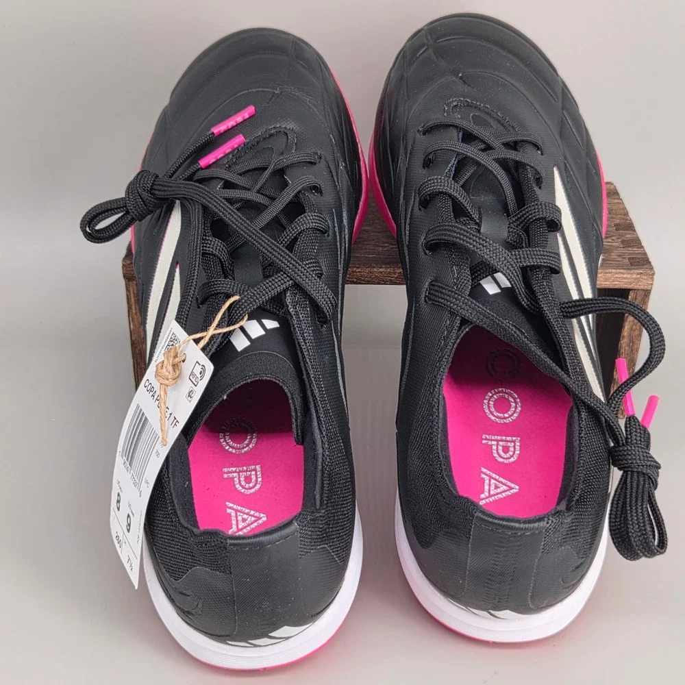 Adidas Copa Pure 1 TF Soccer Shoes Mens 8 Womens 9 Black Pink Turf Cleats NEW
